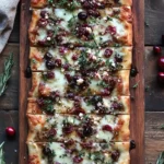 Rustic Cranberry Flatbread with Balsamic & Fresh Herbs