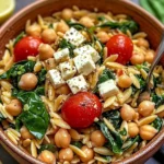 Greek Orzo & Spinach Salad with Feta & Chickpeas