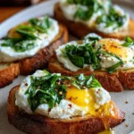 Creamy Basil Burrata Toasts with Hot Honey