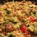 Lemon Chicken & Veggie Orzo Stir Fry
