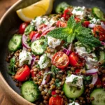 Lemony Lentil & Feta Salad with Fresh Herbs