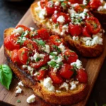 Marinated Tomato & Basil Feta Toasts