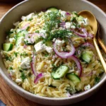 Orzo & Feta Salad with Cucumber and Dill Dressing