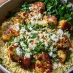Roasted Cauliflower Couscous Bowl with Feta & Lemon Tahini