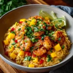Spicy Mango Chili Shrimp Orzo Bowl