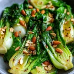 Stir-Fried Baby Bok Choy with Lemon Vinaigrette & Toasted Almonds