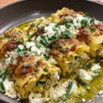 Burrata & Zucchini Lasagna Roll-Ups with Lemon Pesto Drizzle