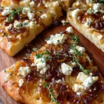 Caramelized Onion & Feta Flatbread with Thyme Honey