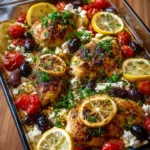 Mediterranean Chicken Bake with Lemon, Olives & Feta
